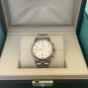 Tiffany&co CT60 chronograph watch in stainless steel.